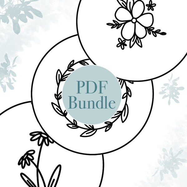 Beginner PDF Pattern Bundle | Floral Bundle Embroidery Patterns PDF