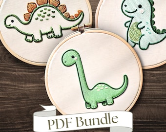 Dinosaur Embroidery Pattern: Kids Room Decor (PDF Pattern)
