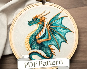 Handstickerei Drache: Fabelhaftes Fabelwesen (PDF)