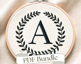Floral Letter Embroidery Pattern, DIY Alphabet (PDF Download)