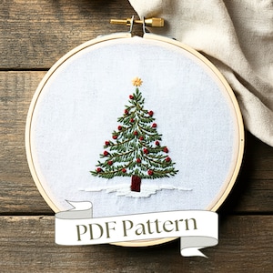 Simple Christmas Tree Embroidery Pattern PDF Christmas Embroidery Design Beginner Christmas Embroidery Pattern Hand Embroidery Pattern Easy