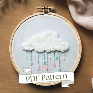 Cloud Embroidery Pattern Rainbow Hand Embroidery For Kids Embroidery PDF Pattern DIY Embroidery Hand Embroidery Design Pride Embroidery