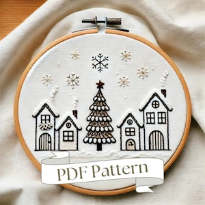 Winter Village Christmas Embroidery Pattern Whoville Embroidery Pattern Embroidery Ornament Beginner Pattern DIY Embroidery Hand Embroidery