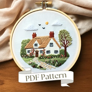 Cottage Embroidery Pattern: Cottagecore Architecture (PDF Pattern)