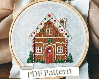 Padrão de bordado de Natal para casinha de gengibre: faça você mesmo para iniciantes (padrão em PDF)