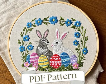 Easter Egg Hand Embroidery Pattern: Spring Floral Design (PDF Pattern ...