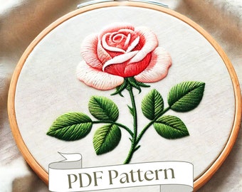 Rose Embroidery Pattern: Easy Floral DIY (PDF Pattern)