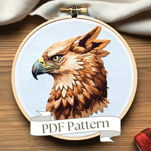 Griffin Hand Embroidery Pattern Fantasy Embroidery Pattern Mythical Creature Embroidery Pattern DIY Dragon Embroidery Pattern PDF Embroidery