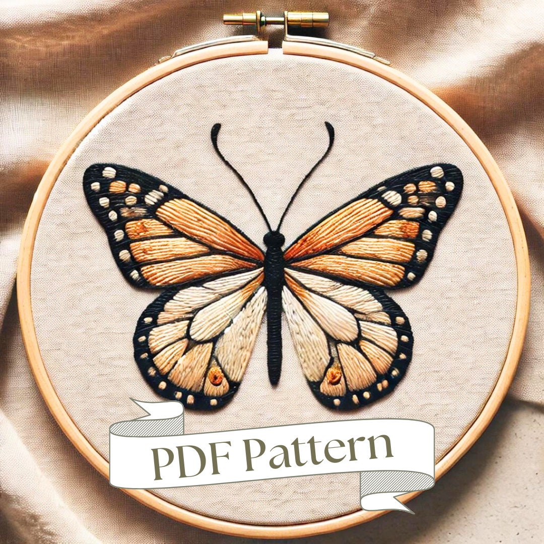 Butterfly Hand Embroidery Pattern: DIY Bug Design (PDF Pattern) - Etsy