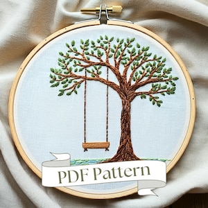 Tree Swing Embroidery Pattern: Beginner DIY Project (PDF Pattern)