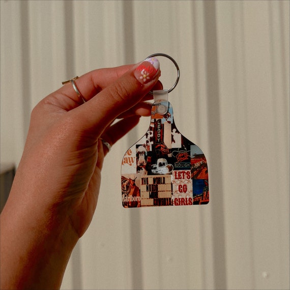 Western Keychain / Western Collage Keychain/ Country Keychain Etsy