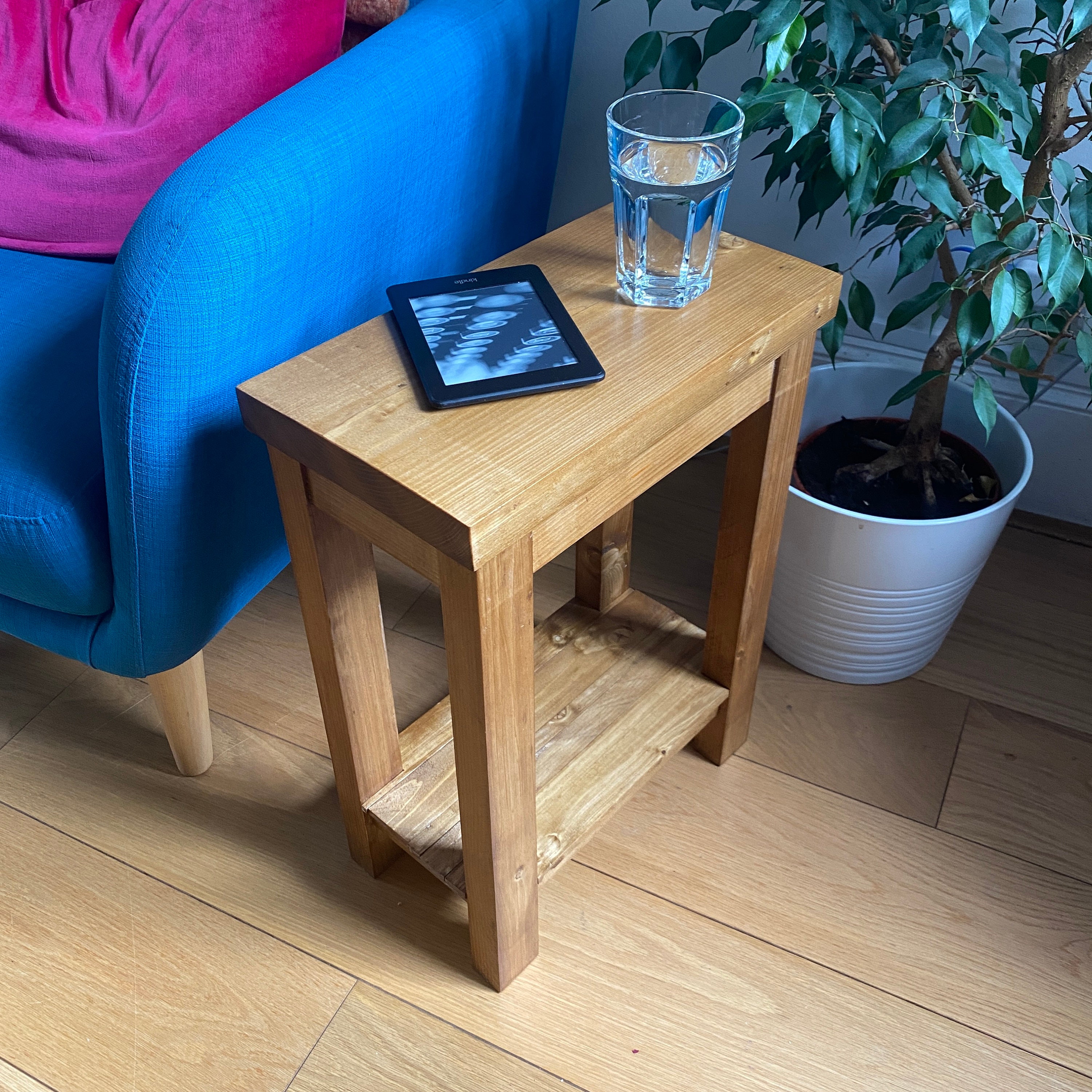 Reclaimed Wood Side Table Etsy UK