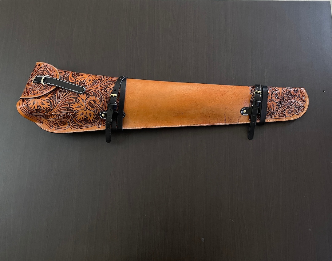 AS Handicraft Rossi Ranch Leather Rifle Scabbard For Mare's Leg - Shoulder Strap & Belt Loop