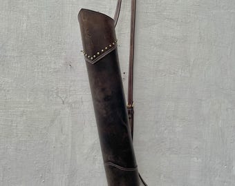 Quiver European Hip Quiver Brown Leather Quiver One Sided Camelot Small Archery Quiver Sport Arrow Holster Leather Compact Quiver Arrow Bag