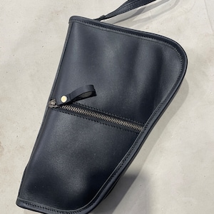 Custodia per pistola in pelle pieno fiore nera con fodera in pelliccia di lusso, custodia per pistola in pelle, fondina in pelle, custodia per pistola con cerniera