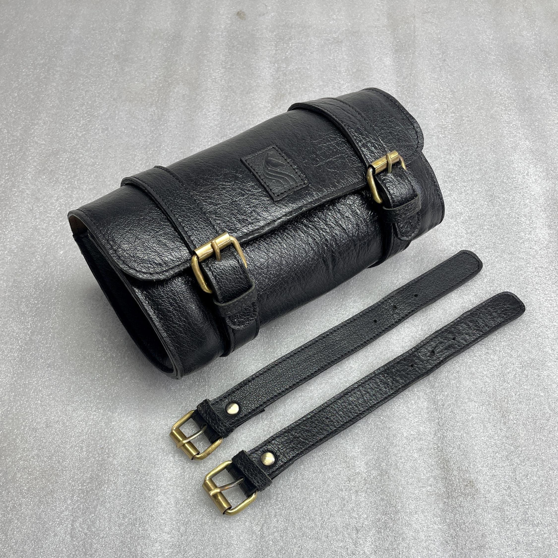 Sac à bandoulière B&S HARLEY DAVIDSON en cuir véritable noir