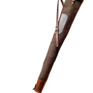 Fodero per fucile da 50" con tracolla versatile - Custodia per fucile lungo in pelle e tela, custodia per fucile western per cacciatori, regalo per papà