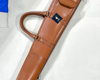Leather Rifle Scabbard - Tan Fits Up To 42" Rifle Western Rifle Scabbard with Adjustable Shoulder Strap and Handle Gift for Dad