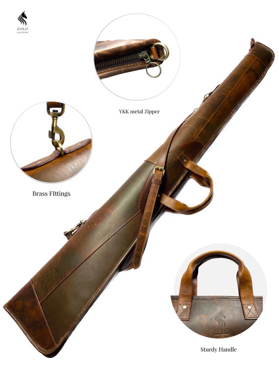 Tourbn Cinghia Per Fucile In Vera Pelle Marrone - Stile Europeo Per Fucili Ad Aria Compressa - Foto 4