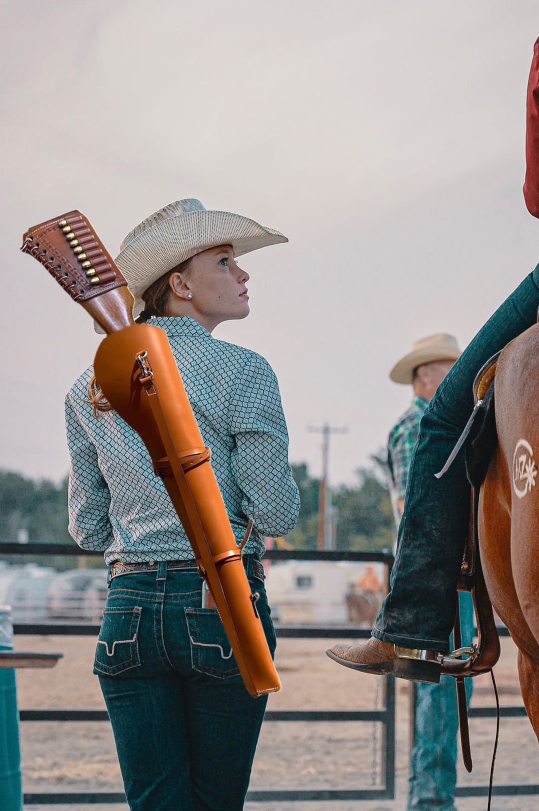 Leather Rifle Scabbard Liver Action Rifle Sling Handmade Western