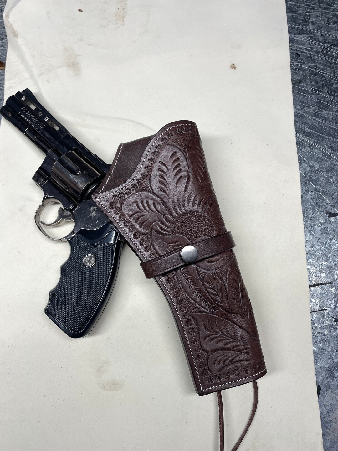 Holster Gun Case Pistol Case Tooled Leather Holster for Pistols 4 to 8