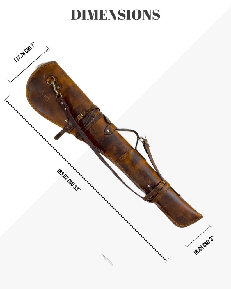 Western Rifle Scabbard Bag with Adjustable Strap - Vintage Brown Leather - Handmade Shotgun Case Cover Rifle Fits Winchester Marlin Henry image 5