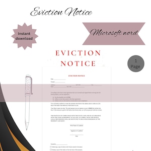 Eviction Notice, Notice to Vacate