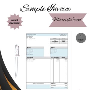 Invoice Editable Template, Printable Invoice, Payable Invoice, Professional Invoice, Receipt Invoice Template, Editable Order Form,