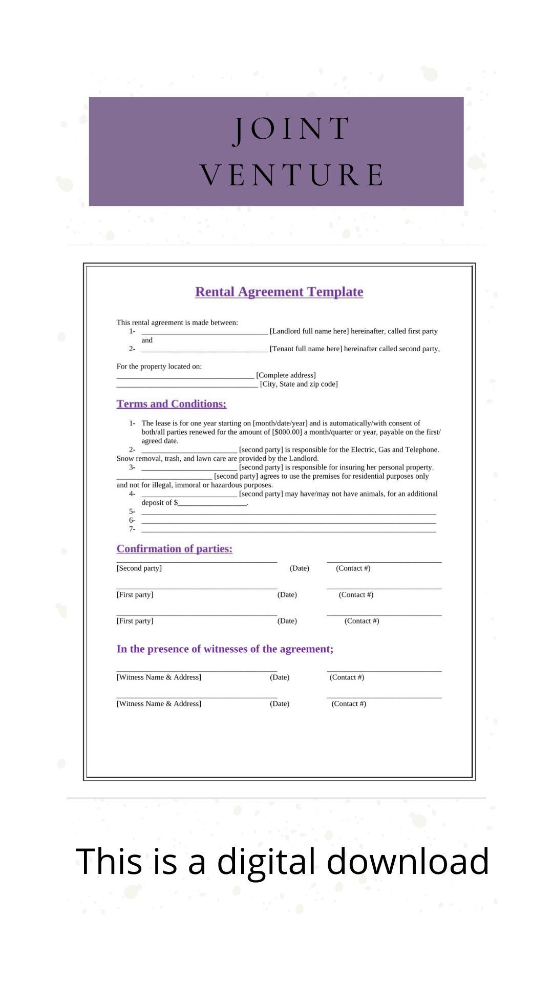 Rental Agreement Residential Lease Agreement Lease Agreement - Etsy