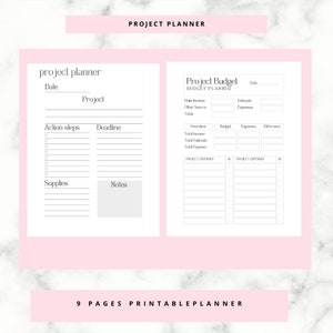 Project Planner Printable, Work Planner, Project Tracker, Digital Printable Planner, Project Management
