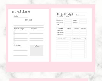 Project Planner Printable, Work Planner, Project Tracker, Digital Printable Planner, Project Management