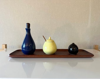Arabia KA Cruet Set – Vintage Finnish Condiment Set, Teak Tray