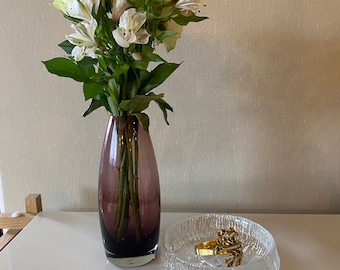Preloved Amethyst Glass Vase by from 1960's.