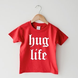 Hug Life. Youth Tee. Valentines Shirt. Kids Valentine Shirt.