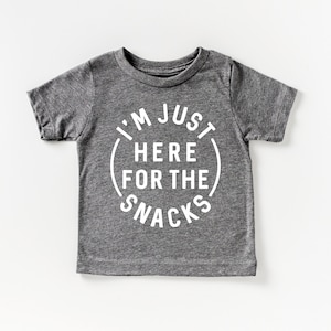 Here For The Snacks. Kid's Graphic Tee. Funny Youth Shirt. Snacks Shirt.
