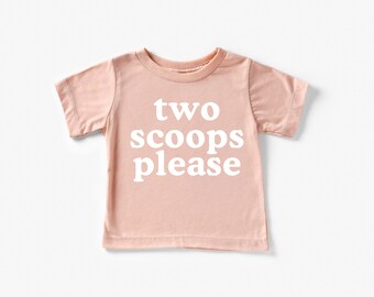 Kids Ice Cream Tee: "Two Scoops Please" Summer Vacation Shirt