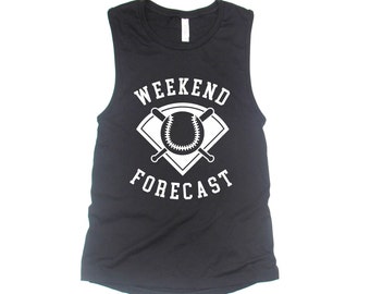 Weekend Forecast Tank. Ballpark Tank. Game Day Tank. Awesome Baseball Shirt.