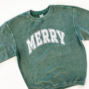 Merry Corded Sweatshirt. Corded Christmas Sweatshirt. Corded Sweatshirt. Christmas Sweatshirt. Corded Holiday Shirt.