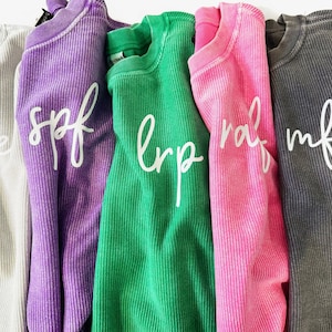 Corded Monogram Sweatshirt. Custom Corded Sweatshirt. Corded Crew. Monogram Sweatshirt.