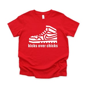 Kicks Over Chicks. Boys VDay Tee. Boys Valentine Shirt. Cool Valentine Shirt.