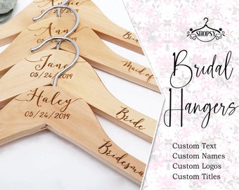 Bridesmaid Hangers | Custom Bridal Hanger | Personalized Wedding Dress Hanger for Her | Engraved Customized Wedding Gifts | Christmas Gifts