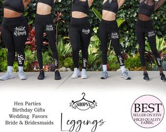 Bride Leggings Customized Leggings Personalized Leggings Yoga Leggings Gym LeggingsLeggings for Christmas- Mens, Womens,Child and Plus Sizes