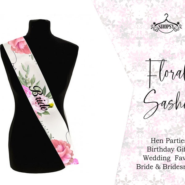 Floral Bridal Sash - Etsy