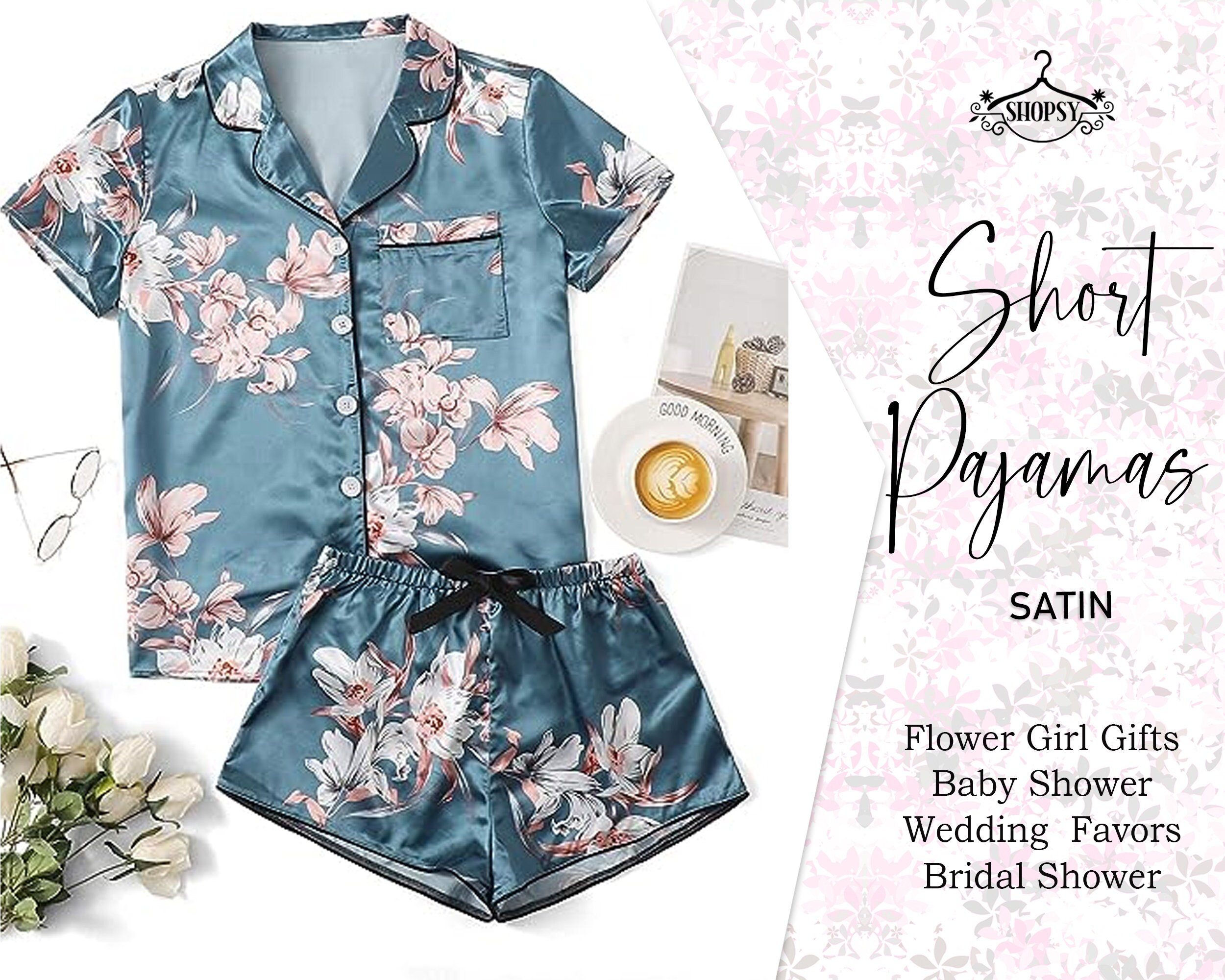 Bridesmaid Pajama Set Floral 