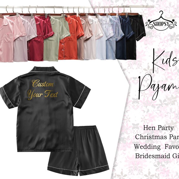 Bridesmaid Pyjamas Customized Pyjamas Custom Pjs Bridal Pyjamas Night Wear Pajamas Gift For Her Wedding Gift Personalized Kids Pajama Set