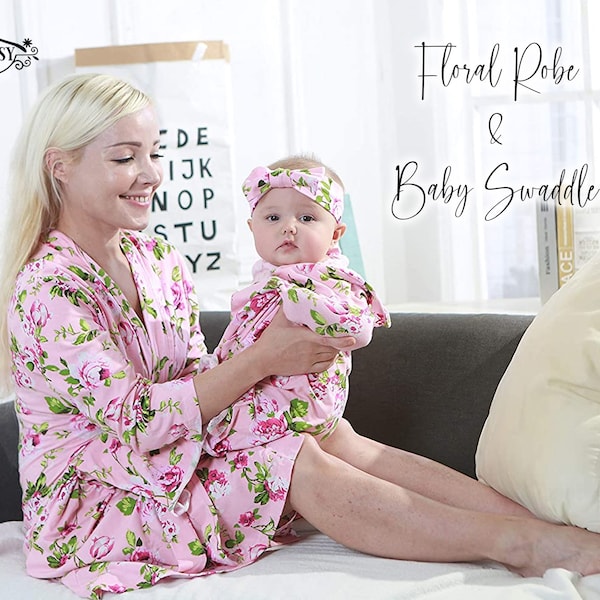 Delivery Robe and Swaddle Set Girl Etsy