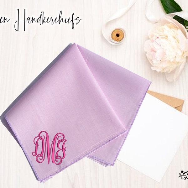 Personalized Handkerchief with Letter Embroidery, Monogramed Handkerchief, Custom Embroidered Handkerchief with Initial letter Bridal Gifts