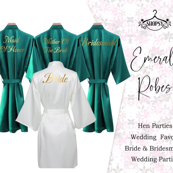 Personalized Robes Customized Robes Custom Robes Custom Bridal Robe Kimono Robes Bridesmaid Gift Hen Party Robe Birthday Robes Satin Robe