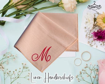 Women's Handkerchiefs, Free Monogram, Father's Day, second anniversary, Women's Birthday, monogram handkerchief, Embroidery Handkerchiefs