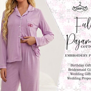 Wedding Party Pajamas - Embroidered Bridal Party PJs - Bridesmaid Gifts - Bachelorette Party Gifts - Personalized Gifts - Bridesmaid pajamas